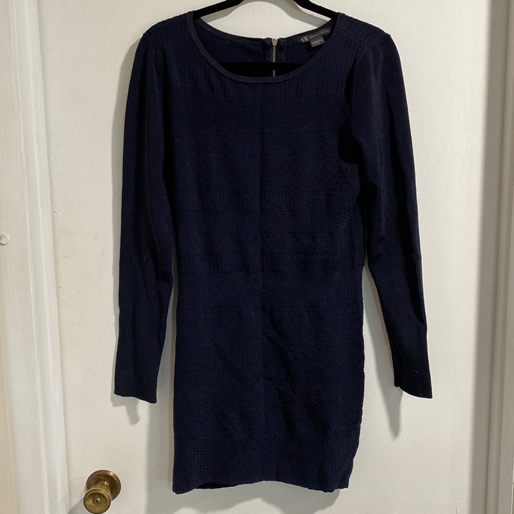 Armani Exchange Blue Sweater Dress